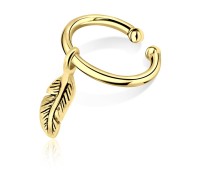 Gold Plated Dangling Leaf Ear Cuff Charms EC-419-GP